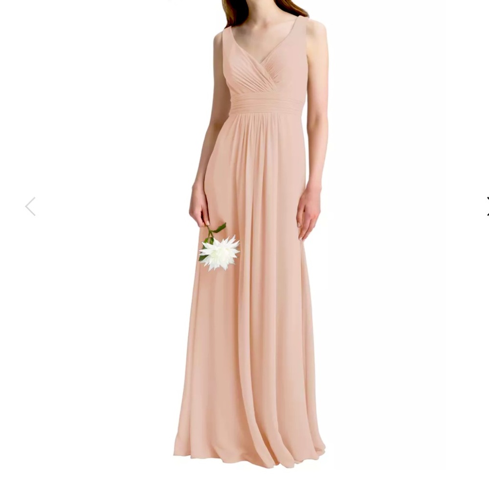 Bill Levkoff Chiffon Surplice A-line Bridesmaid Dress in Dusty Rose